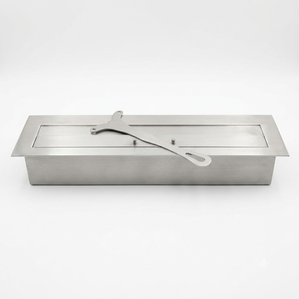 SXRX sliding-lid manual bioethanol burner with stainless-steel control lid