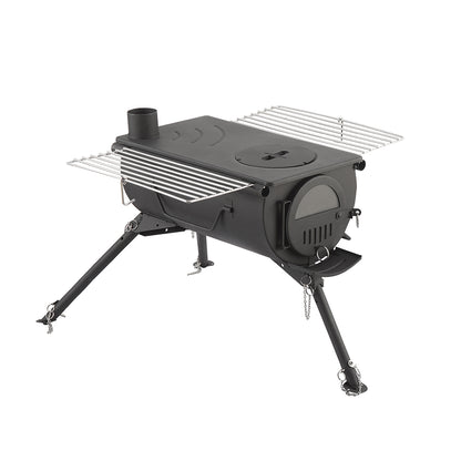 SXFireplace 05005 Portable Tent Wood Stove with Side Shelves