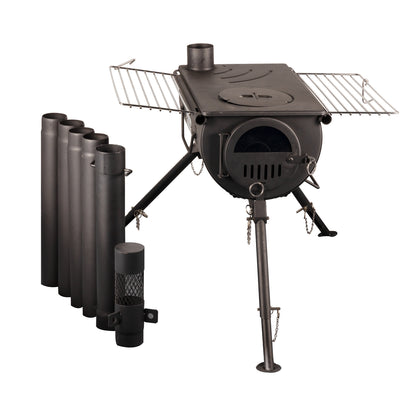 SXFireplace 05005 Portable Tent Wood Stove with Side Shelves