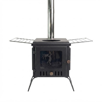 SXFireplace 07402 Camping Wood Stove with Side Shelves