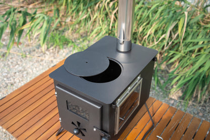 SXFireplace 07014 Compact Camping Wood Stove with Glass Sides