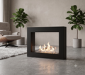SXFireplace Moderner, ventloser Kaminbrennereinsatz aus Edelstahl