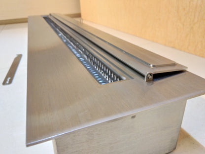 SXFireplace Moderner, ventloser Kaminbrennereinsatz aus Edelstahl