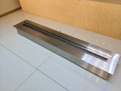SXFireplace Moderner, ventloser Kaminbrennereinsatz aus Edelstahl