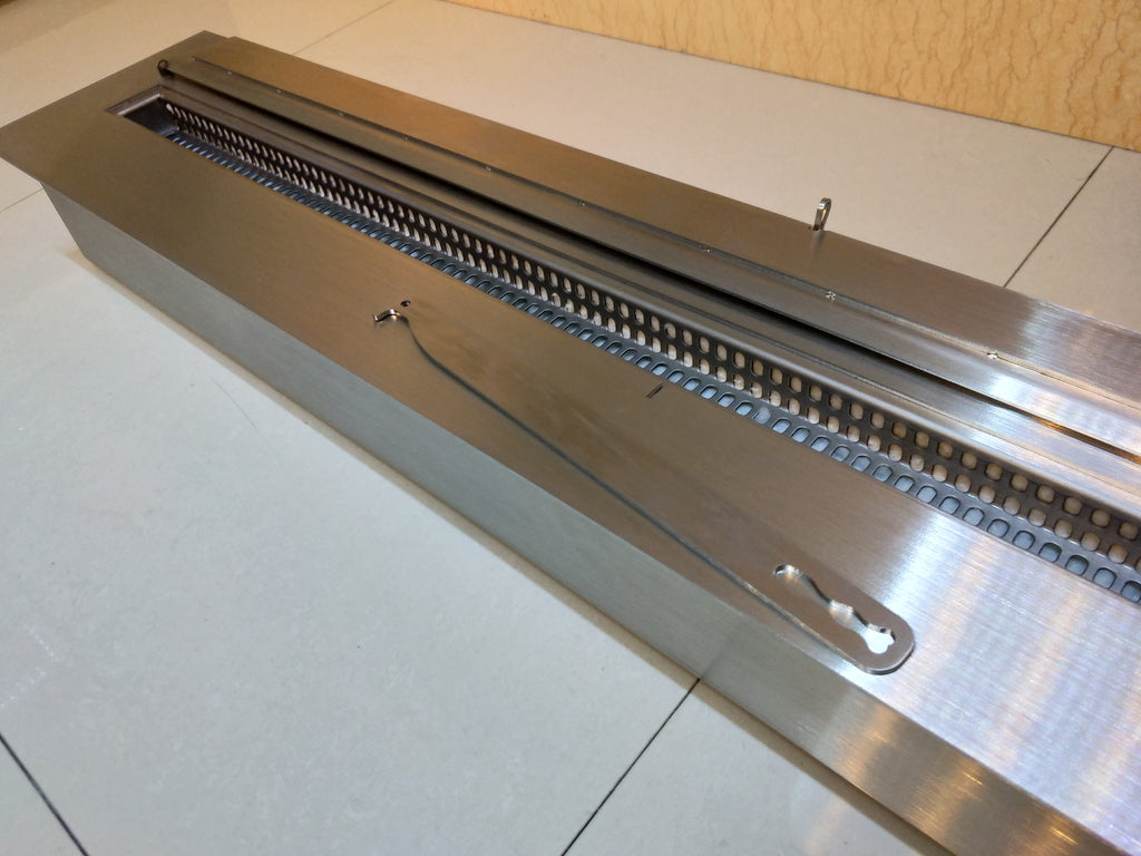 SXFireplace Moderner, ventloser Kaminbrennereinsatz aus Edelstahl