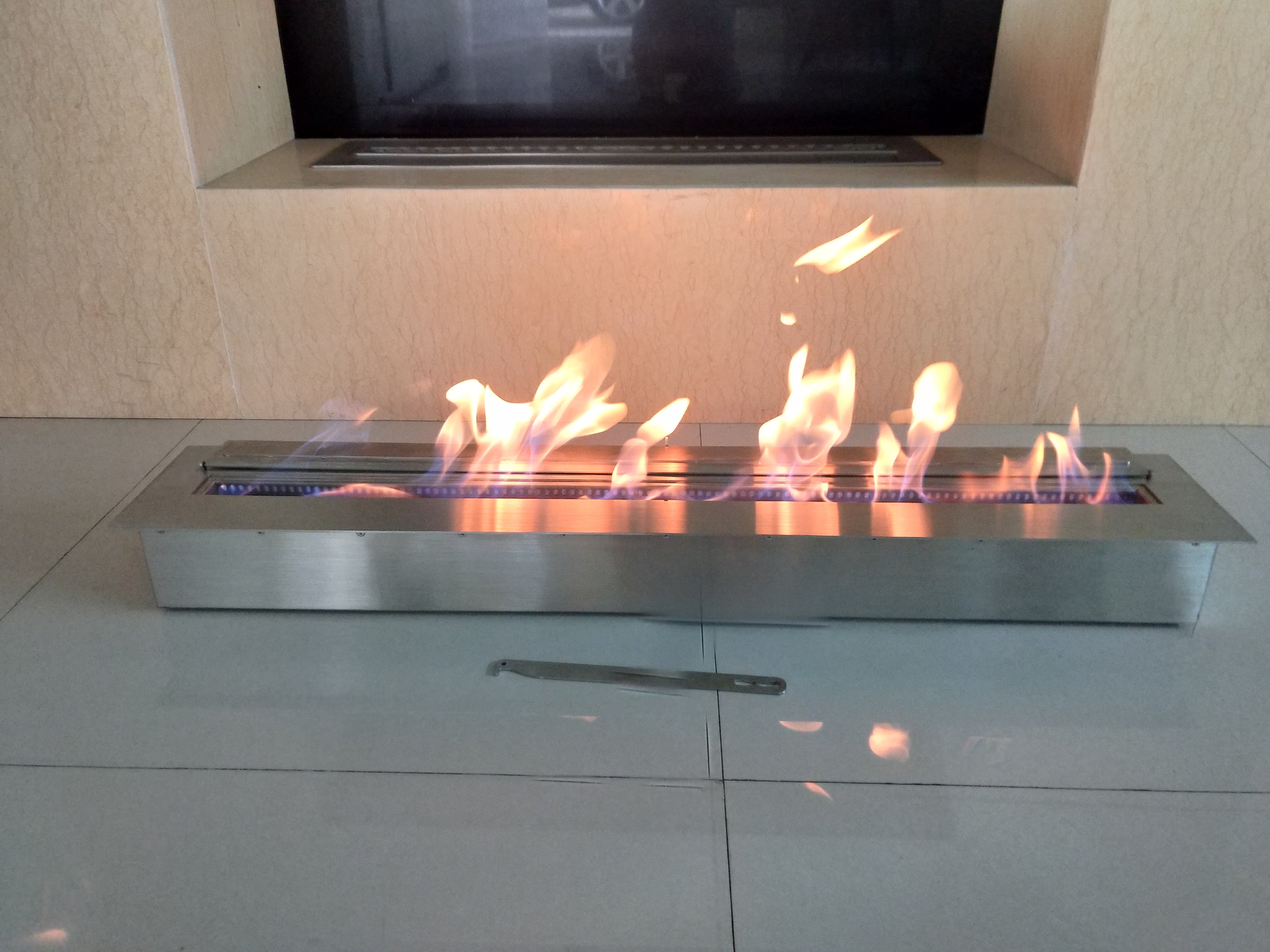 SXFireplace Moderner, ventloser Kaminbrennereinsatz aus Edelstahl