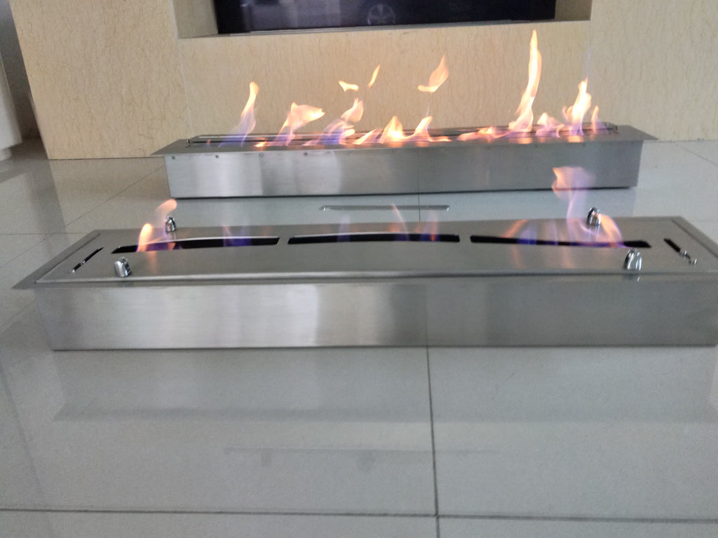 SXFireplace Moderner, ventloser Kaminbrennereinsatz aus Edelstahl
