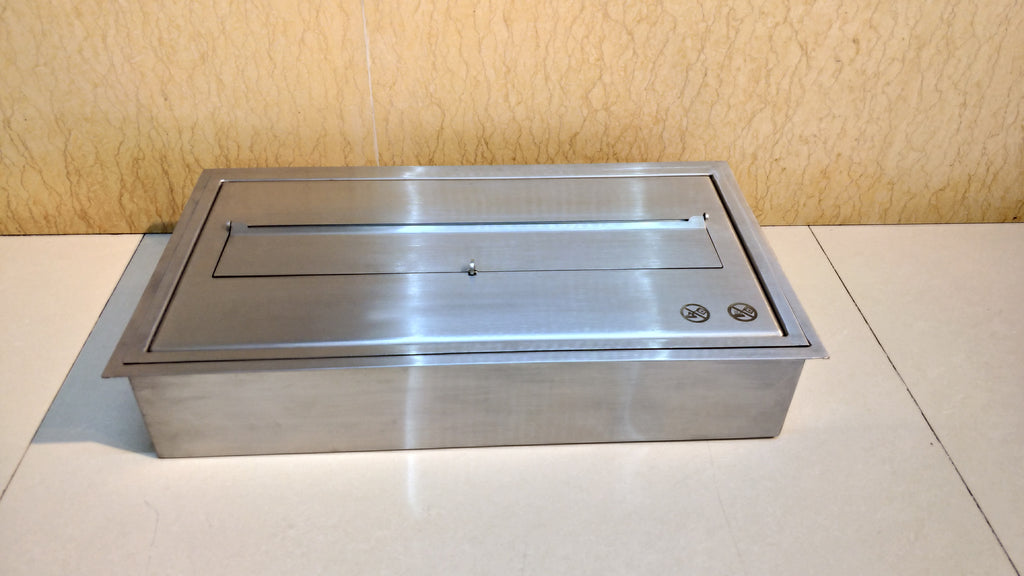 SXFireplace Moderner, ventloser Kaminbrennereinsatz aus Edelstahl