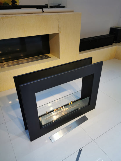 SXFireplace Moderner, ventloser Kaminbrennereinsatz aus Edelstahl