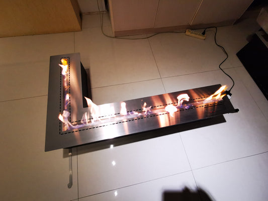 SXFireplace Moderner, ventloser Kaminbrennereinsatz aus Edelstahl