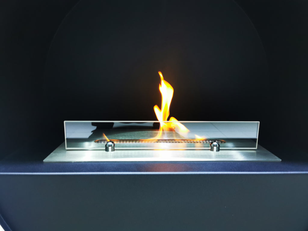 SXFireplace Moderner, ventloser Kaminbrennereinsatz aus Edelstahl