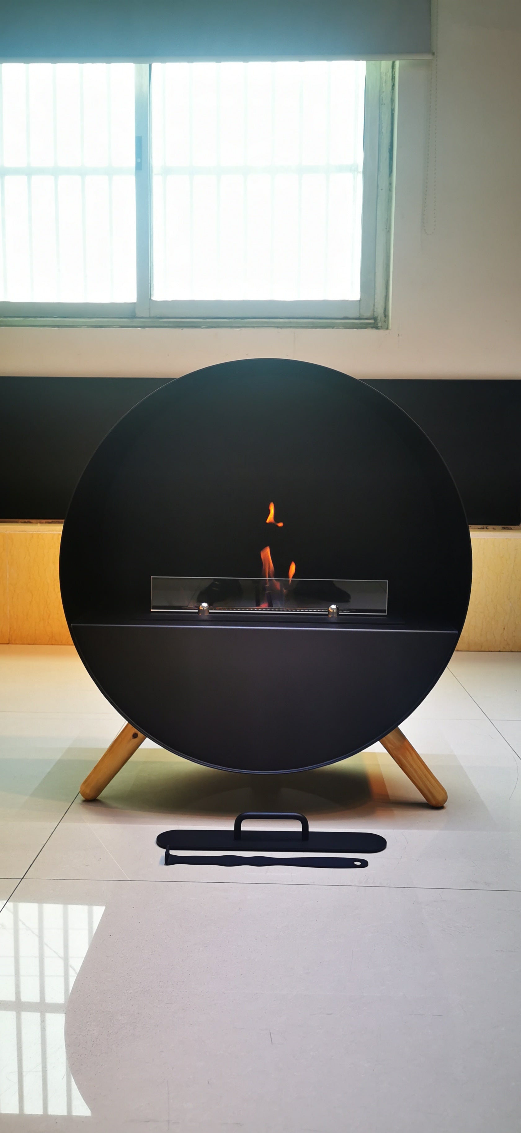 SXFireplace Moderner, ventloser Kaminbrennereinsatz aus Edelstahl