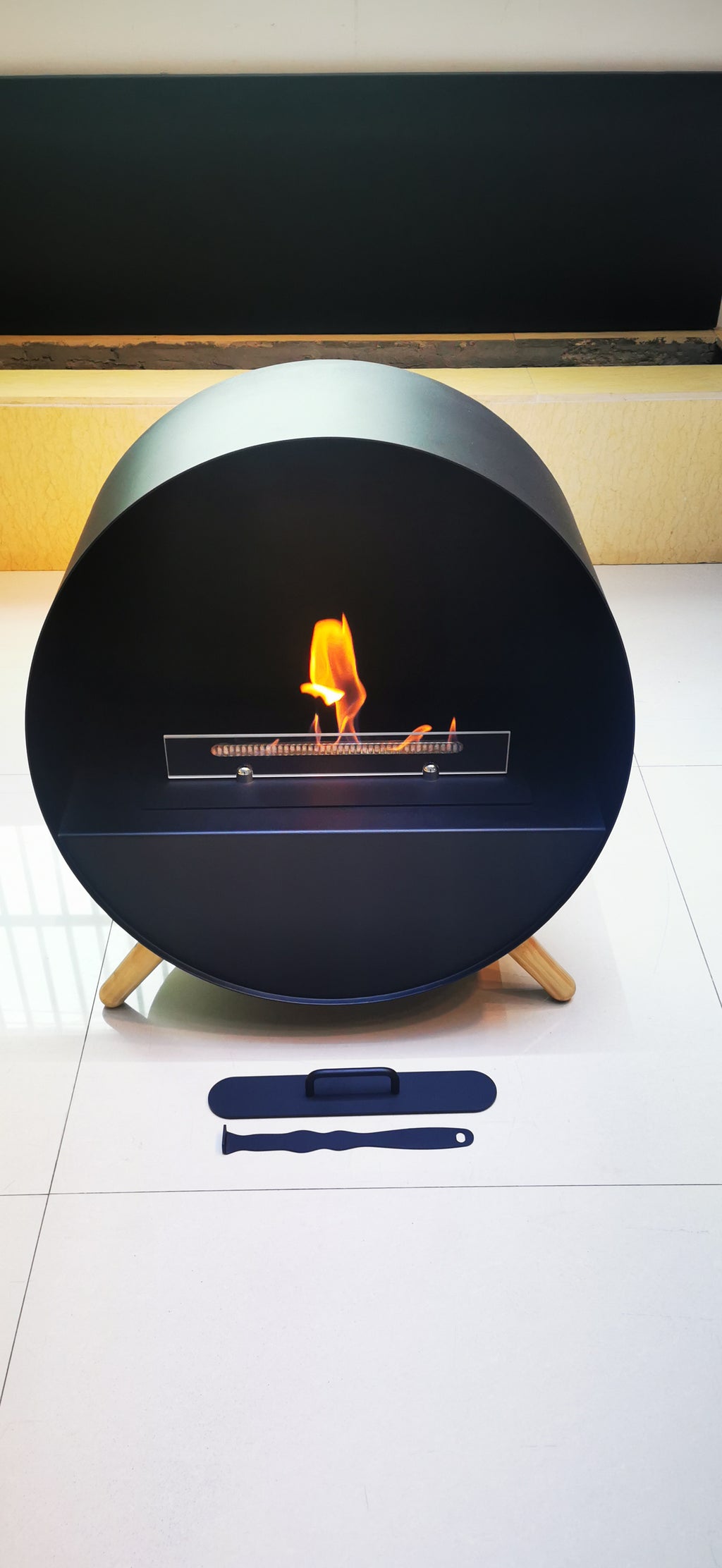 SXFireplace Moderner, ventloser Kaminbrennereinsatz aus Edelstahl