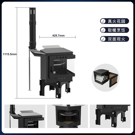 SXFireplace 07P01 Freestanding Outdoor Wood Stove Kit