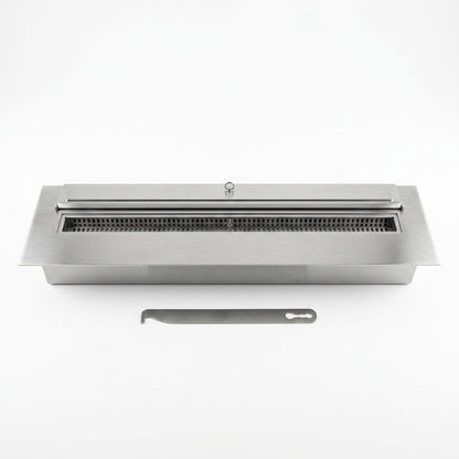 SXFireplace Moderner, ventloser Kaminbrennereinsatz aus Edelstahl