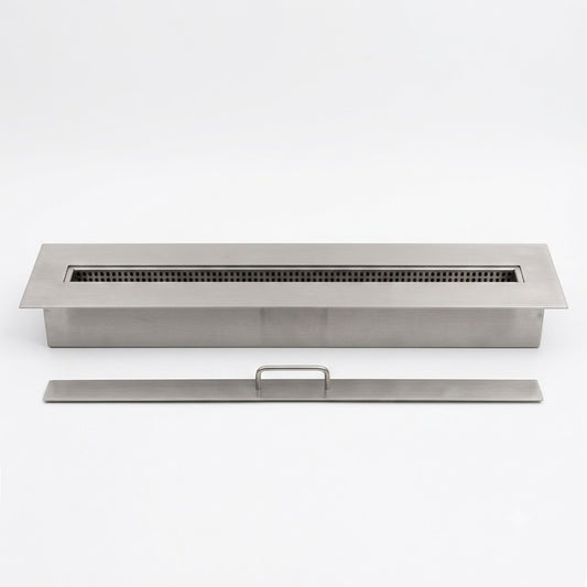 SXFireplace Moderner, ventloser Kaminbrennereinsatz aus Edelstahl