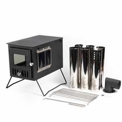 SXFireplace 07B02 Dual-Glass Camping Wood Stove