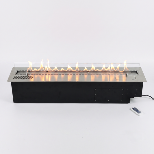 SXFireplace Moderner, ventloser Kaminbrennereinsatz aus Edelstahl