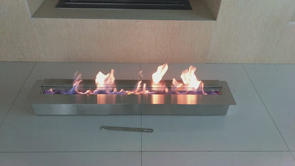 SXFireplace Moderner, ventloser Kaminbrennereinsatz aus Edelstahl