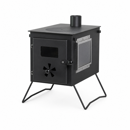 SXFireplace 07014 compact camping wood stove on white background